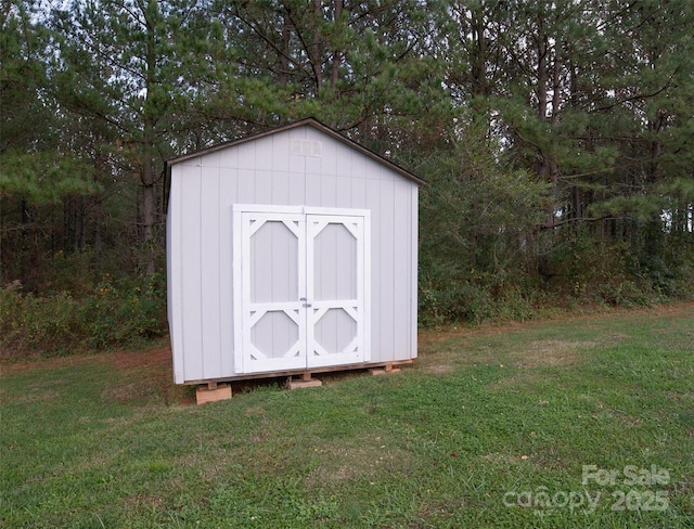 view of shed