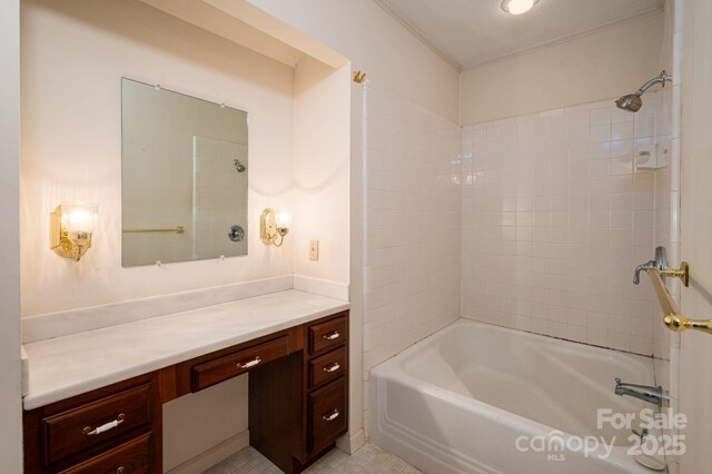 full bathroom featuring vanity and tub / shower combination