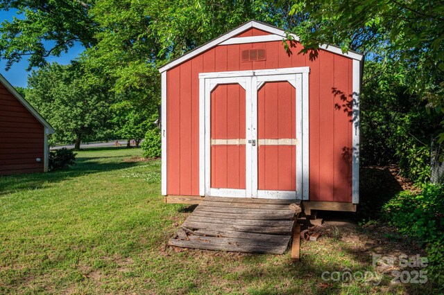 view of shed