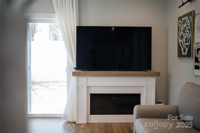 7 Mountain View Ave, Black Mountain, NC 28711 - detailed view of a fireplace and wood finished floors