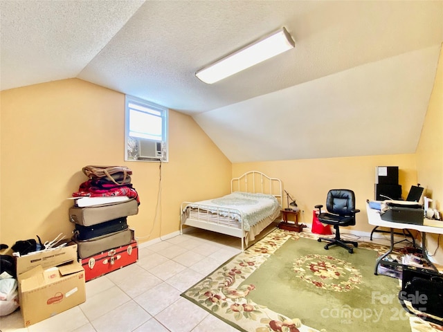 970 Mt Moriah Church Rd, China Grove, NC 28023 - bedroom with tile patterned flooring, cooling unit, and vaulted ceiling