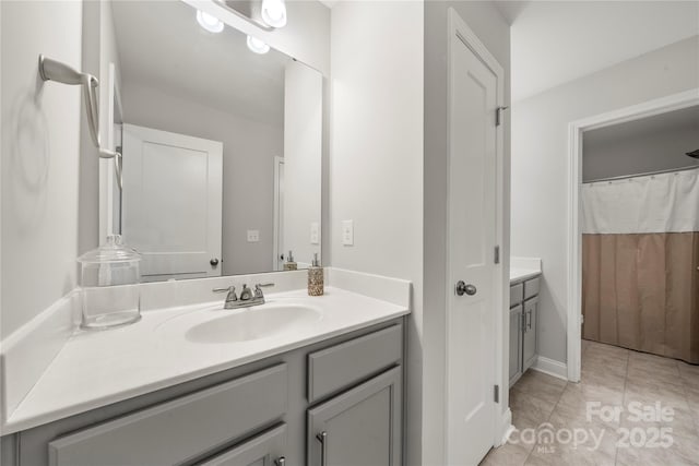 3588 County Down Ave, Kannapolis, NC 28081 - full bathroom with vanity and tile patterned flooring