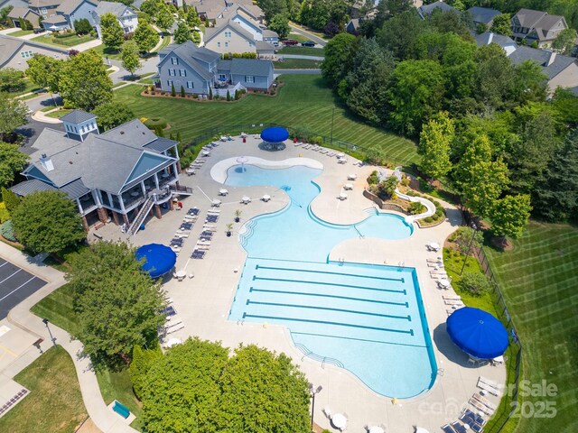 3588 County Down Ave, Kannapolis, NC 28081 - aerial perspective of suburban area with a pool area