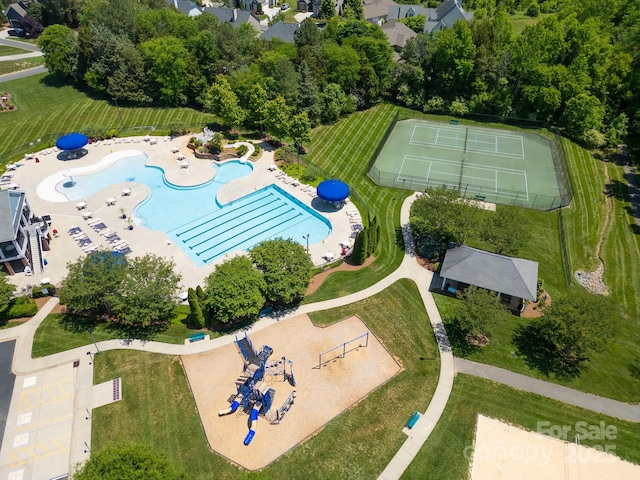 3588 County Down Ave, Kannapolis, NC 28081 - bird's eye view of a pool area