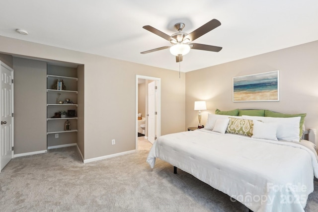 3032 Kilbeggan Dr, Clover, SC 29710 - carpeted bedroom with a ceiling fan and ensuite bathroom