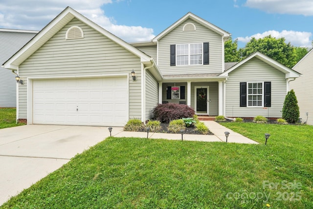 3032 Kilbeggan Dr, Clover, SC 29710 - traditional-style home with driveway, an attached garage, a front yard, and a porch