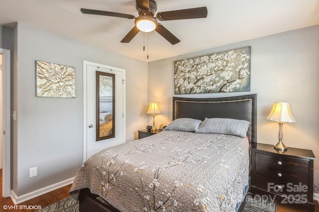 2772 Sherrills Stream Dr, Sherrills Ford, NC 28673 - bedroom with wood finished floors, baseboards, and a ceiling fan
