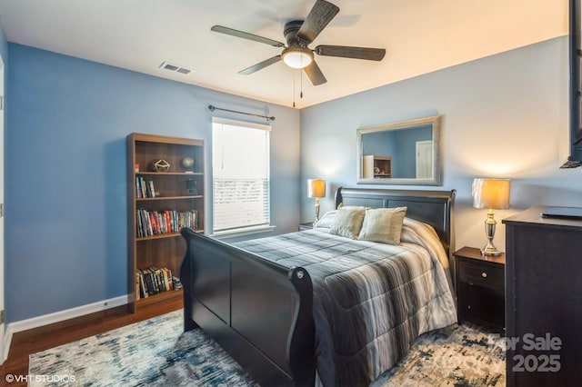 2772 Sherrills Stream Dr, Sherrills Ford, NC 28673 - bedroom featuring baseboards, wood finished floors, and a ceiling fan