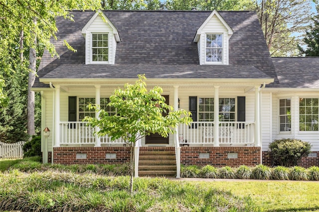 709 Weldon Ln, Salisbury, NC 28146 - cape cod-style house featuring roof with shingles, a porch, and crawl space