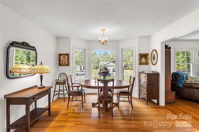 709 Weldon Ln, Salisbury, NC 28146 - dining room with an inviting chandelier, light wood finished floors, and a textured ceiling