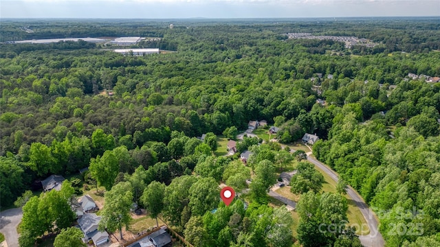 709 Weldon Ln, Salisbury, NC 28146 - aerial view featuring a wooded view