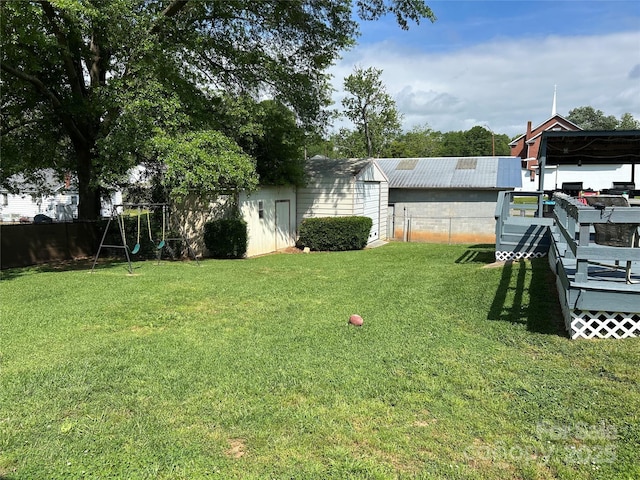 view of yard with fence