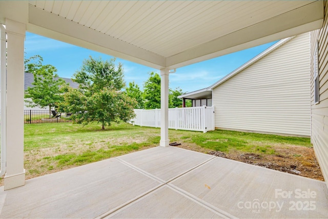 view of patio with a fenced backyard