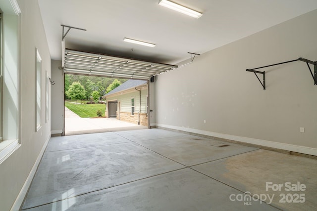 garage with baseboards
