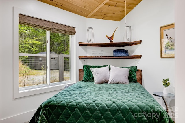 16 Caddis Ct, Marshall, NC 28753 - bedroom with wood ceiling, multiple windows, and lofted ceiling