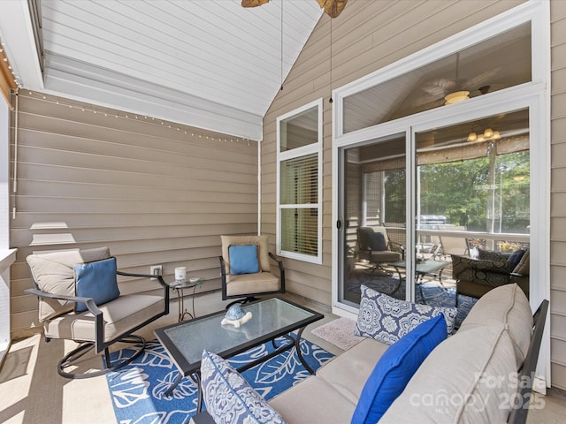 view of patio with an outdoor hangout area