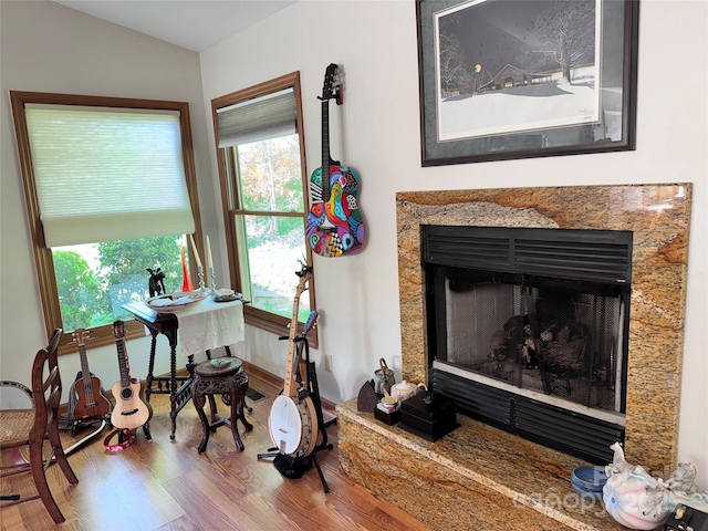 5A Hedgerose Ct, Asheville, NC 28805 - details featuring baseboards, a fireplace, and wood finished floors