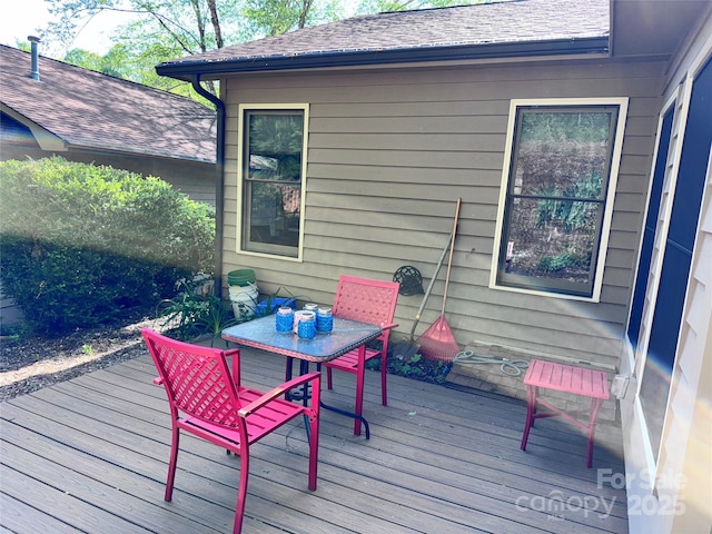 5A Hedgerose Ct, Asheville, NC 28805 - wooden terrace with outdoor dining area