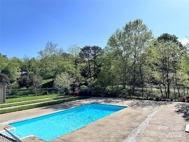 5A Hedgerose Ct, Asheville, NC 28805 - view of pool with a fenced in pool, fence, and a patio