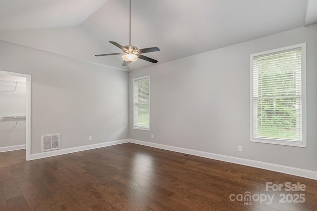 76 Tryon View Dr, Flat Rock, NC 28731 - spare room featuring visible vents, dark wood-type flooring, and plenty of natural light