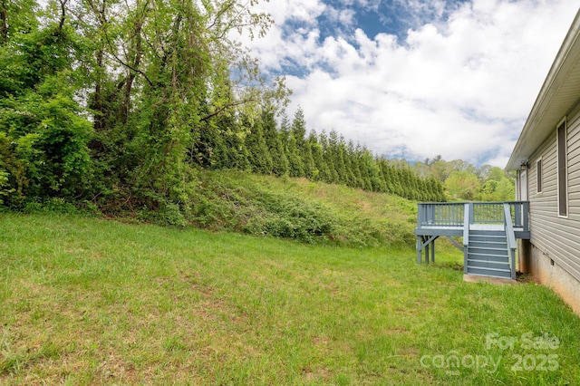 76 Tryon View Dr, Flat Rock, NC 28731 - view of yard featuring stairway and a deck