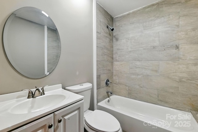 131 Little Forest Ln, Statesville, NC 28625 - bathroom featuring toilet,  shower combination, and vanity