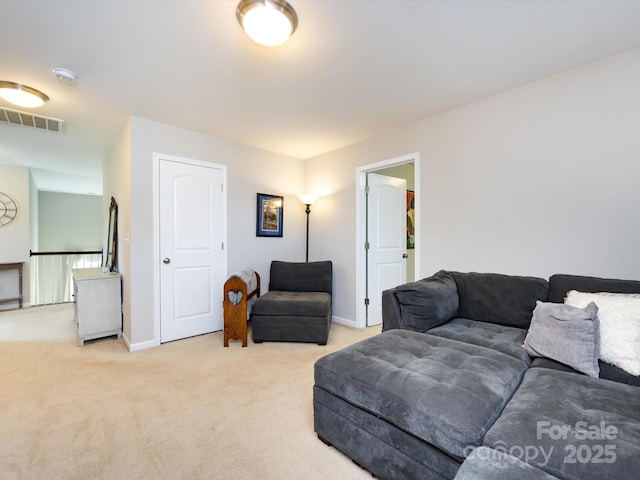 4012 Martele Dr, Mint Hill, NC 28227 - living room featuring baseboards, light carpet, and visible vents