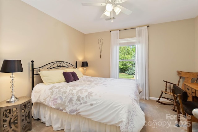 7700 Ninth Fairway Ln, Mint Hill, NC 28227 - bedroom with carpet flooring, ceiling fan, visible vents, and baseboards