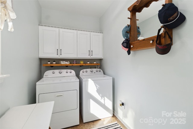 7700 Ninth Fairway Ln, Mint Hill, NC 28227 - clothes washing area featuring cabinet space and washing machine and dryer