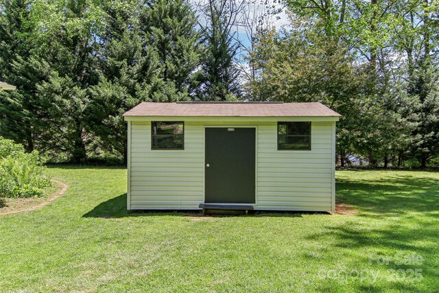 view of shed