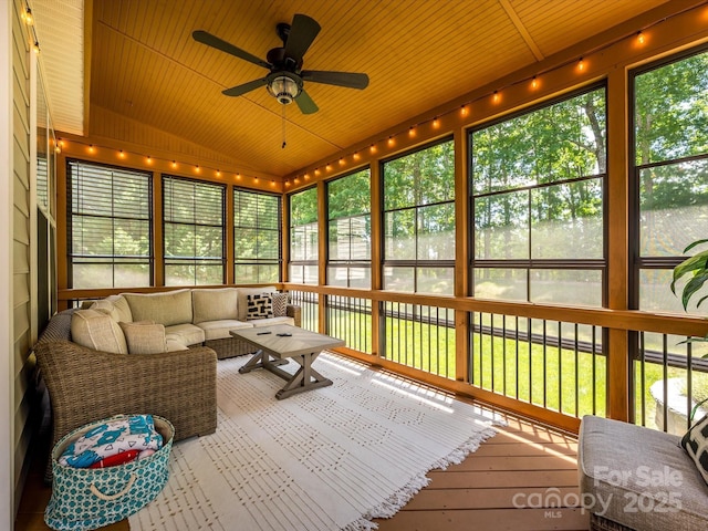 10944 Persimmon Creek Dr, Mint Hill, NC 28227 - sunroom with ceiling fan and an outdoor hangout area