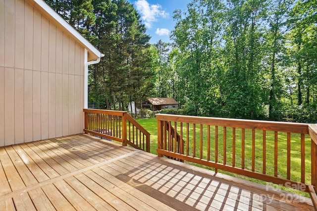 2379 Whitley Rd, Fort Mill, SC 29708 - wooden terrace featuring a yard and an outdoor structure