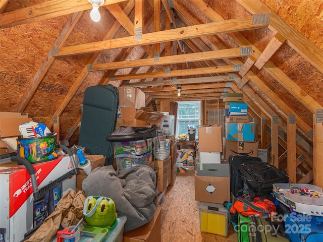 view of unfinished attic