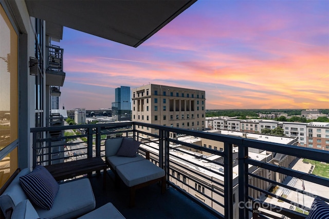 balcony with a view of city