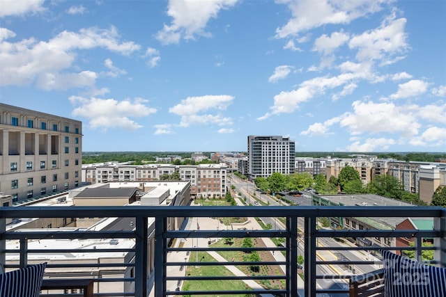 balcony featuring a city view