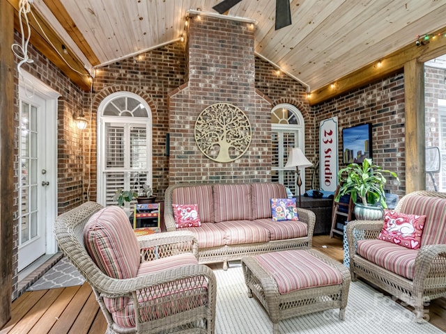 interior space with an outdoor living space