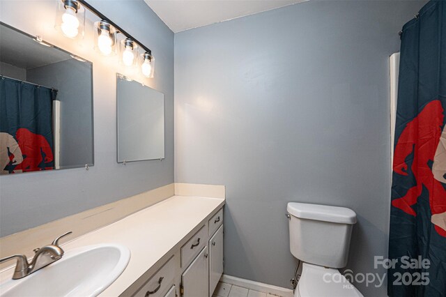 1018 Autumn Ln, Hickory, NC 28602 - full bathroom with toilet, tile patterned flooring, and vanity