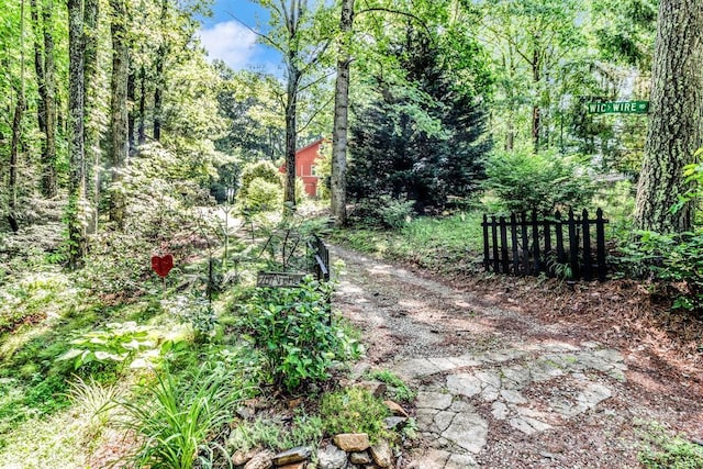 76 Archer Rd, Saluda, NC 28773 - view of street featuring a forest view and a gated entry