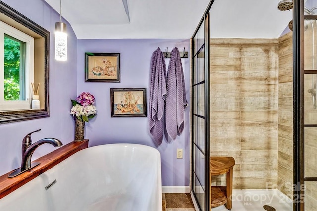 76 Archer Rd, Saluda, NC 28773 - full bath featuring a freestanding bath and a stall shower