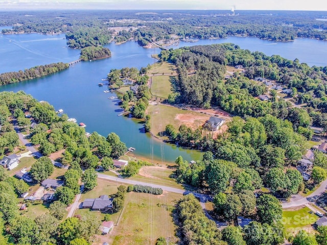 7733 Skyline Dr, Sherrills Ford, NC 28673 - aerial view of property's location with a nearby body of water and a heavily wooded area