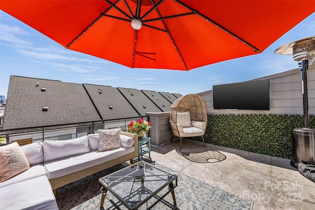 view of patio featuring an outdoor living space