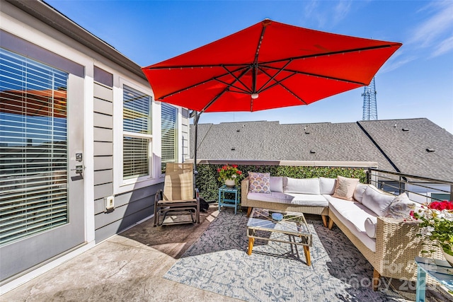view of patio featuring an outdoor hangout area