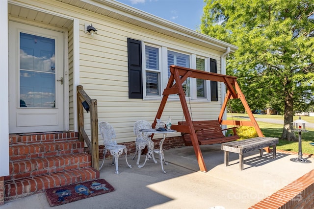 view of patio / terrace featuring entry steps