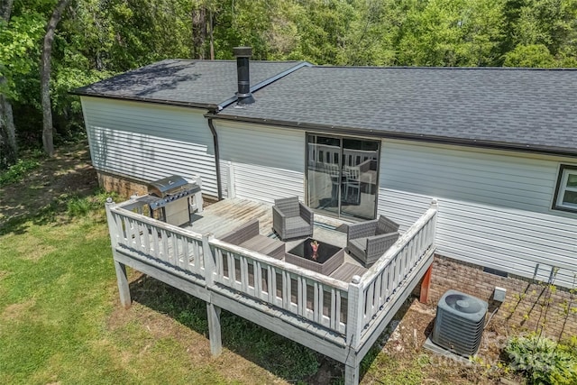 9 Ruby Dr, Hendersonville, NC 28792 - wooden terrace featuring a yard and cooling unit