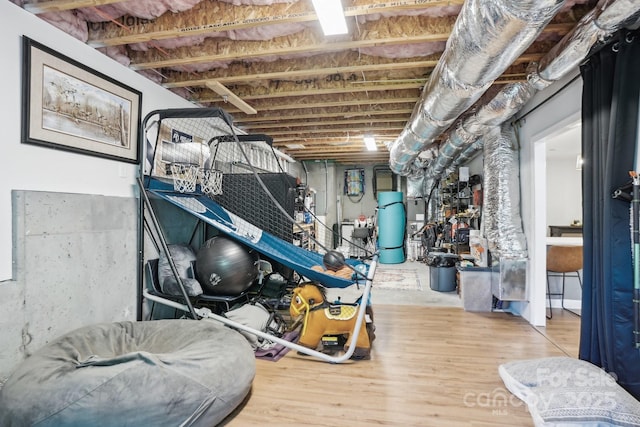 16427 Cozy Cove Rd, Charlotte, NC 28278 - unfinished basement with wood finished floors