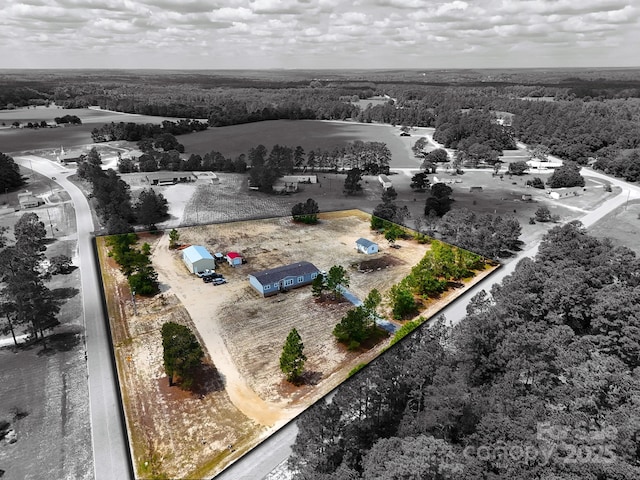bird's eye view with a forest view