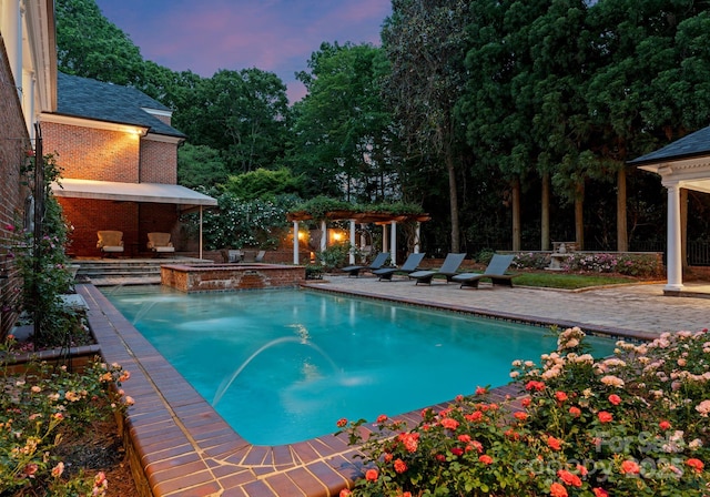 3314 Leamington Ln, Charlotte, NC 28226 - view of swimming pool featuring a pergola, a patio, and a pool with connected hot tub