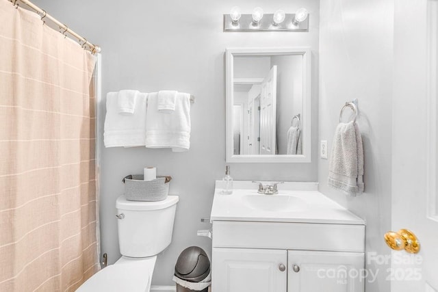 41 Lanceford Cir, Fletcher, NC 28732 - bathroom with vanity, toilet, and curtained shower