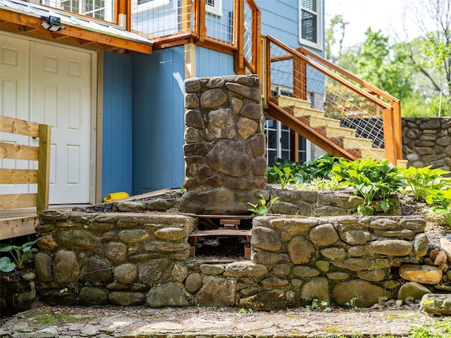 exterior space featuring stairs