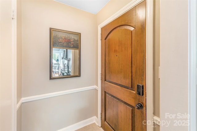 entryway with baseboards